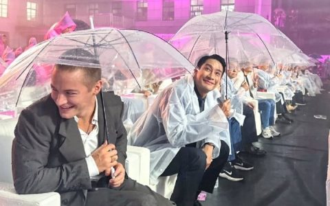 Pong中国出席电影节 遭遇暴雨秒变“落汤帅哥”