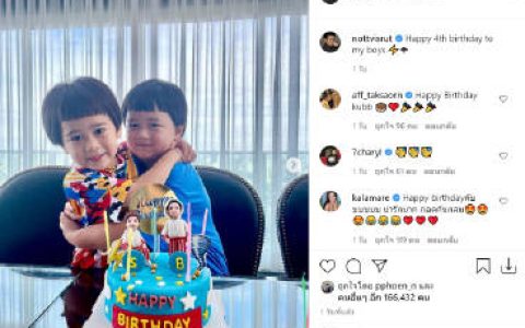 Chompoo Araya双胞胎儿女迎来4岁生日 Nott晒温馨合照低调庆生引关注