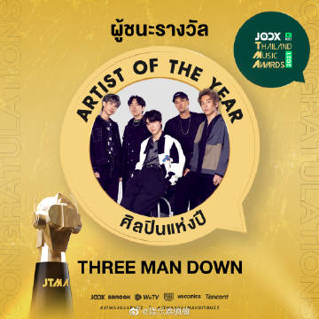 JOOX Thailand Music Awards 2021公布获奖名单 Billkin与GOT7等获奖引关注