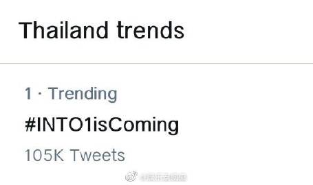 INTO1话题登顶泰国推特热搜并冲上全球趋势 高卿尘与尹浩宇受关注