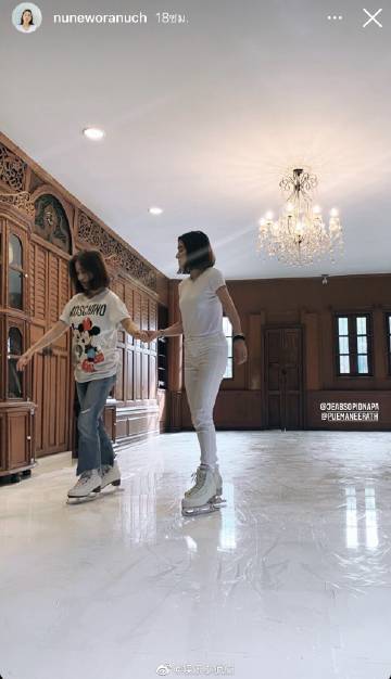 Nune Woranuch热爱滑冰自设滑冰场 分享生活引圈内好友留言