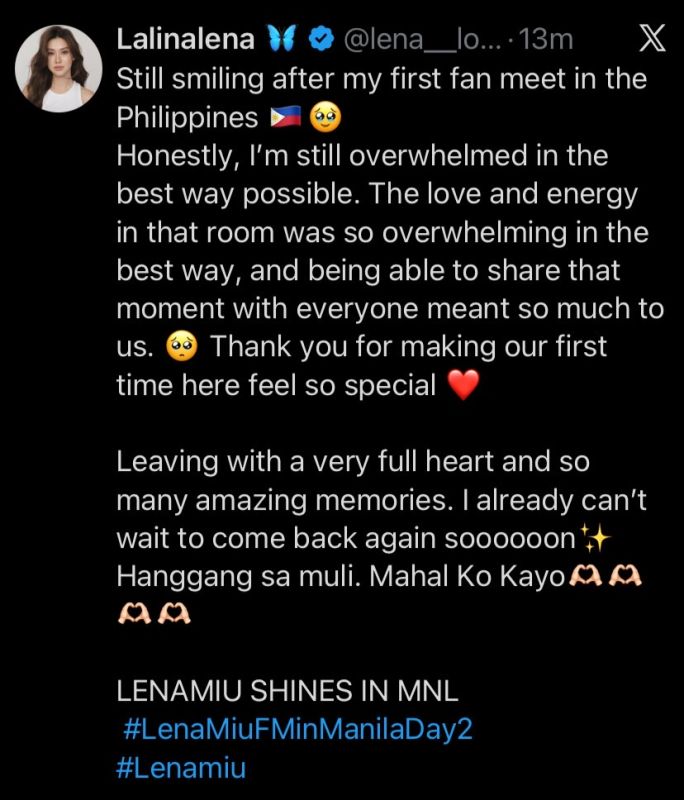 Lena&Miu马尼拉粉丝见面会圆满落幕!感动告白菲律宾粉丝