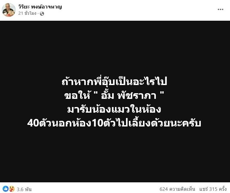 Aum Patchrapa暖心捐助动物饲养费 直言照顾大量犬猫并不容易