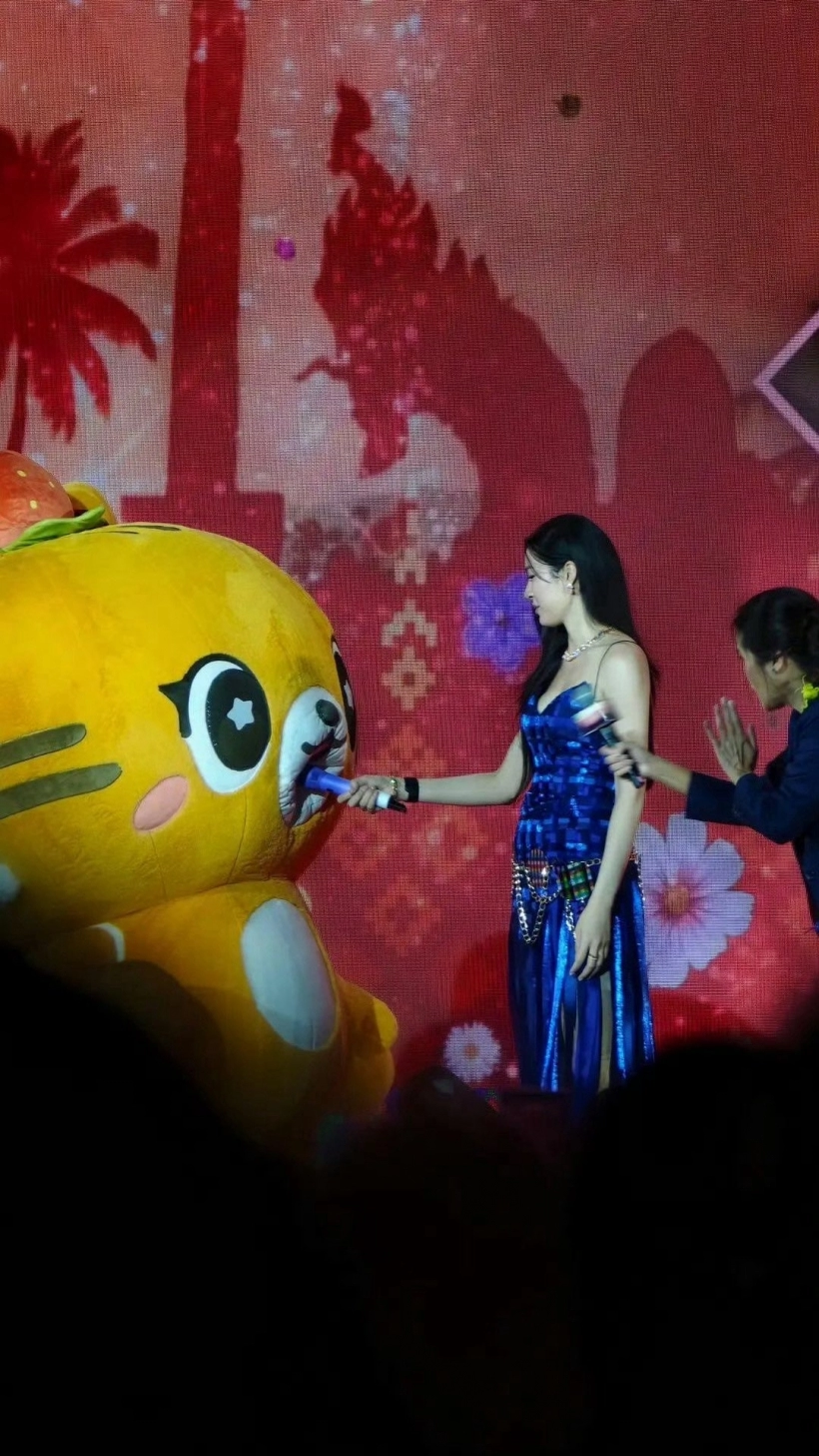 Lingling Kwong与吉祥物互动惹争议 网友质疑动作过大