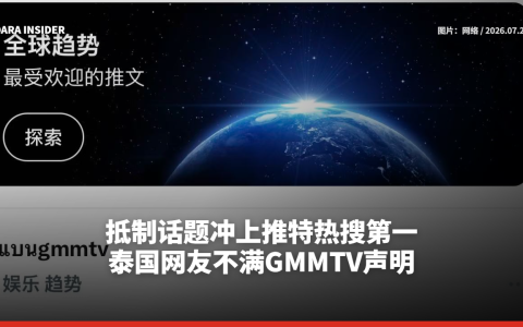 抵制话题冲上推特热搜第一！泰国网友不满GMMTV声明