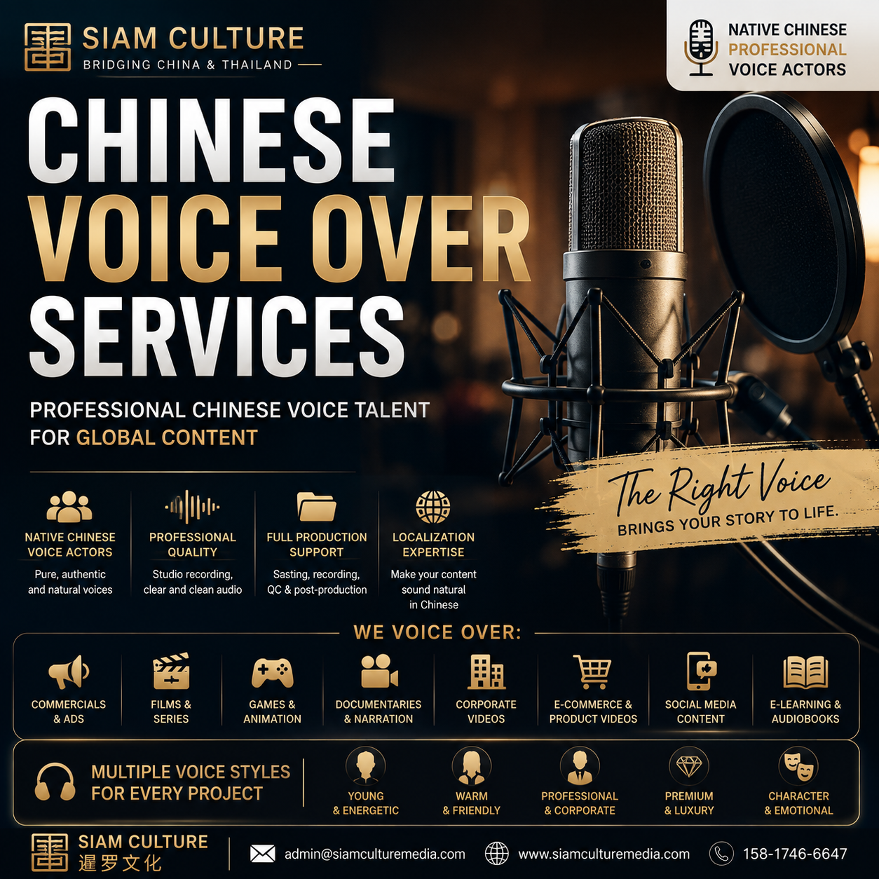 Chinese Voice Over Services | Professional Native Chinese Voice Actors