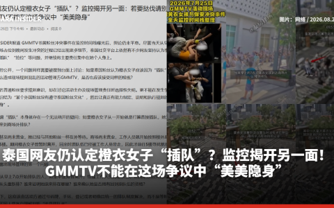 泰国网友仍认定橙衣女子“插队”？监控揭开另一面：若要挞伐请别双标，GMMTV不能在这场争议中“美美隐身”