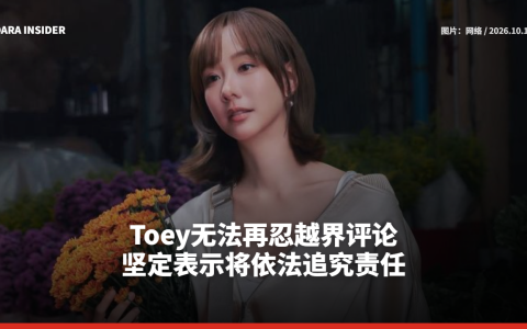 Toey无法再忍越界评论 坚定表示将依法追究责任